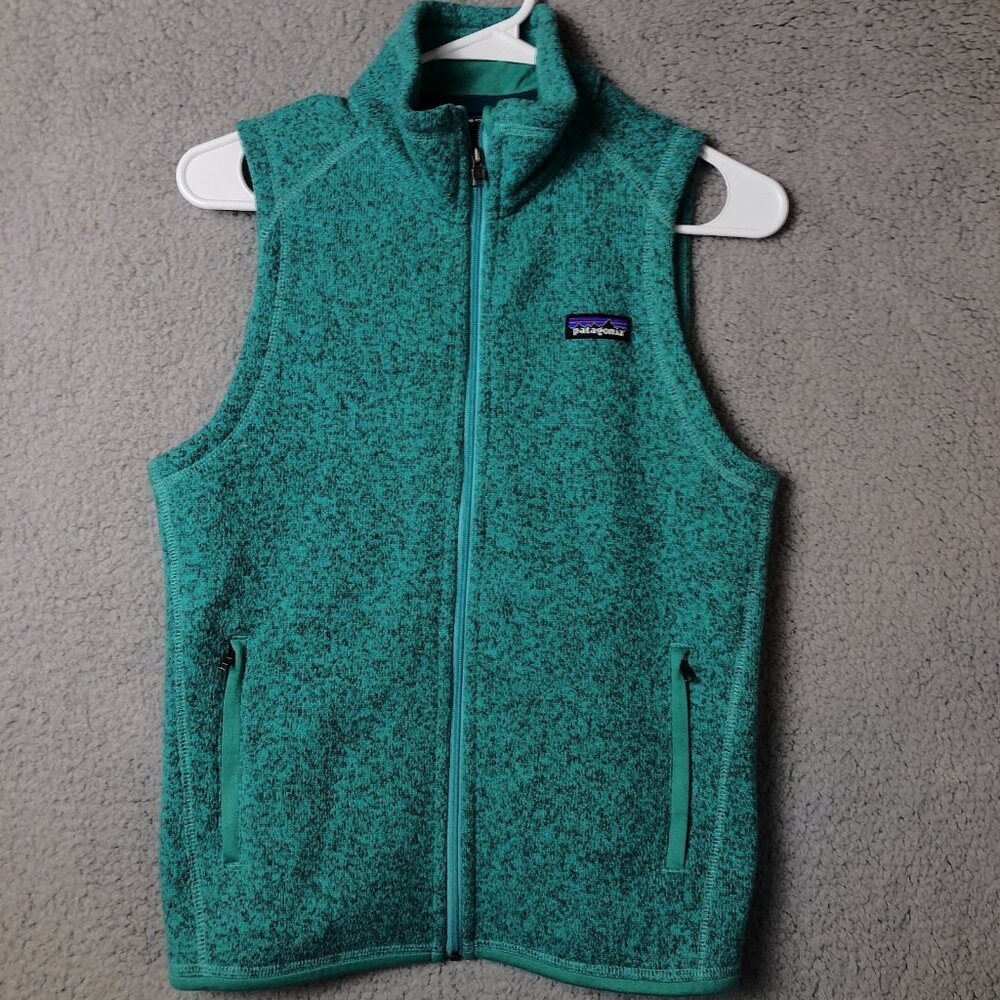 PATAGONIA Better Sweater Womens Small Fleece Vest Full Zipper Teal Speckled